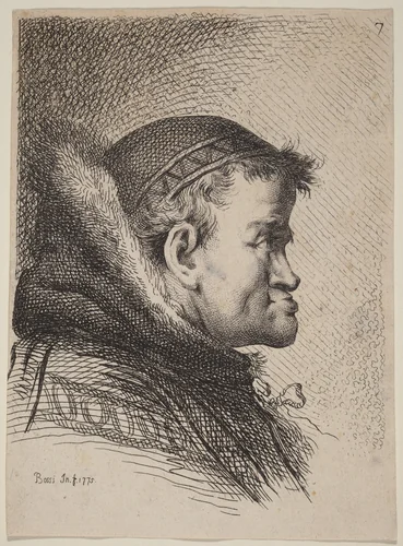 Head of a Cleric by Benigno Bossi, print, 1775