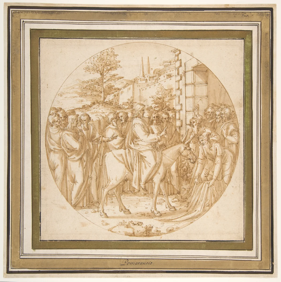 The Entrance of Christ into Jerusalem by Ercole Setti, drawing, 1500-1600