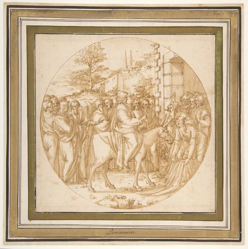 The Entrance of Christ into Jerusalem by Ercole Setti, drawing, 1500-1600