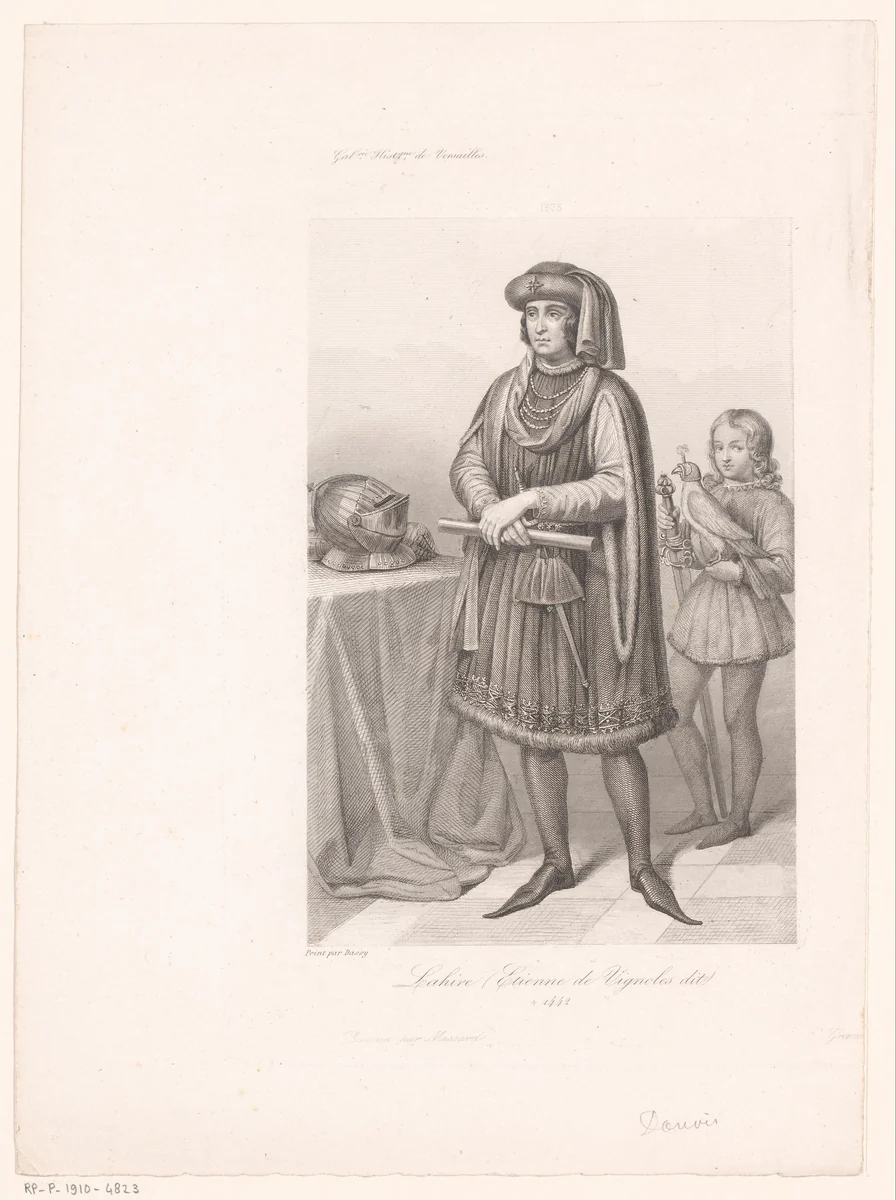 Portret van La Hire by Adrien Charles Danois, print, 1838-1841