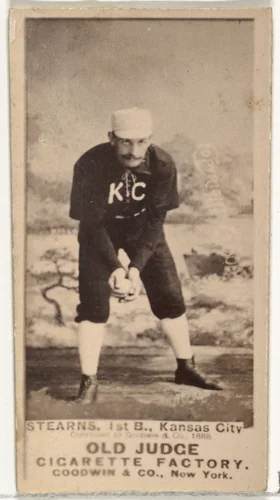 Daniel Eckford "Ecky" Stearns, 1st Base, Kansas City Cowboys, from the Old Judge series (N172) for Old Judge Cigarettes by Goodwin & Company, photograph, 1888