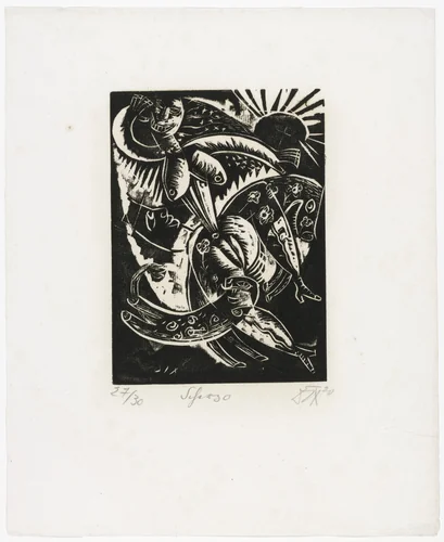 Scherzo from the portfolio Nine Woodcuts (Neun Holzschnitte) by Otto Dix, print, 1920