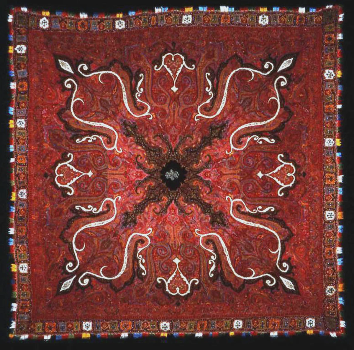 Shawl by India, textile, 1867-1877