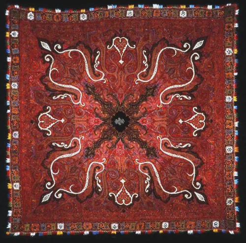 Shawl by India, textile, 1867-1877