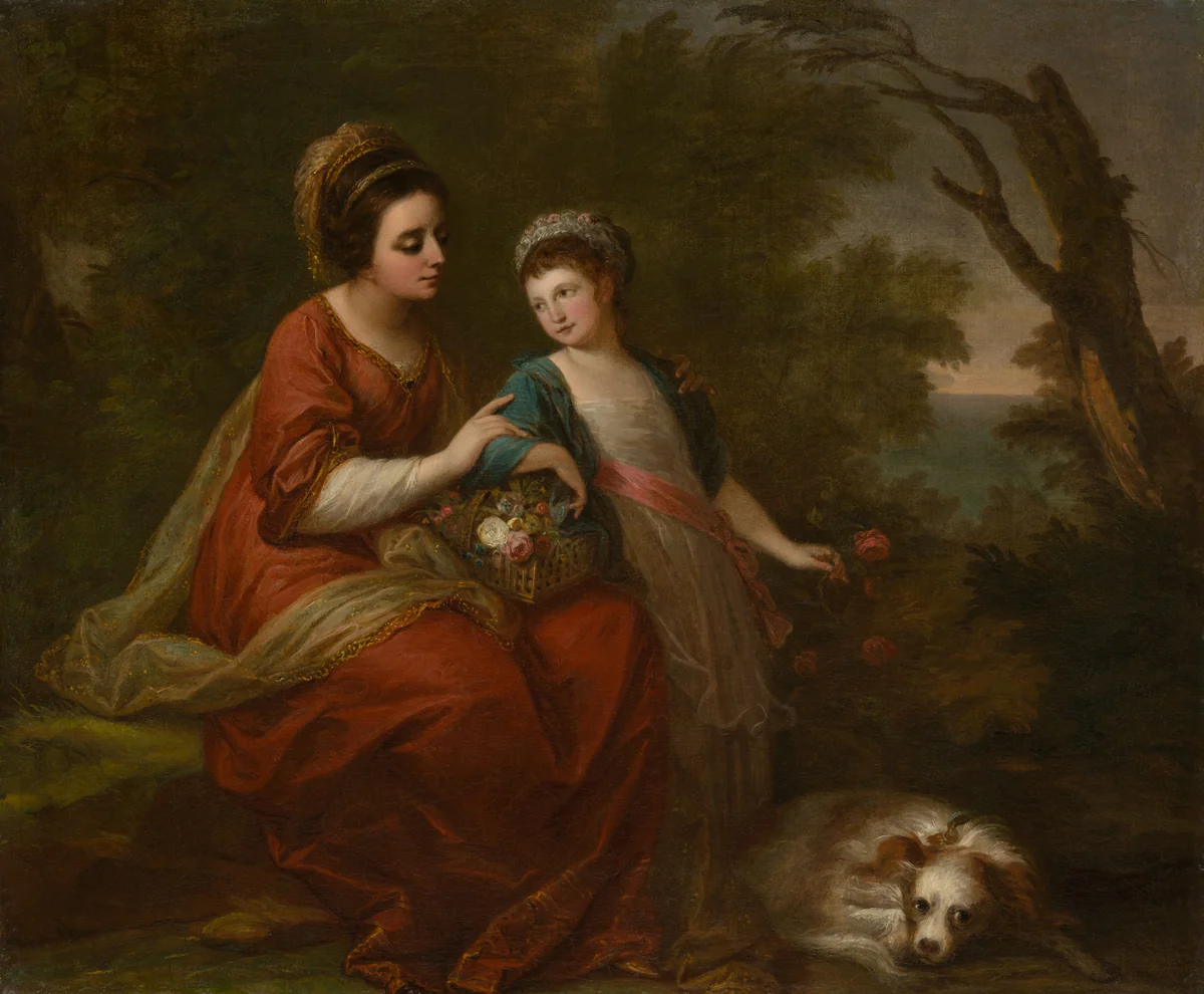 Mrs. Hugh Morgan and Her Daughter by Angelica Kauffmann, painting, 1766-1776
