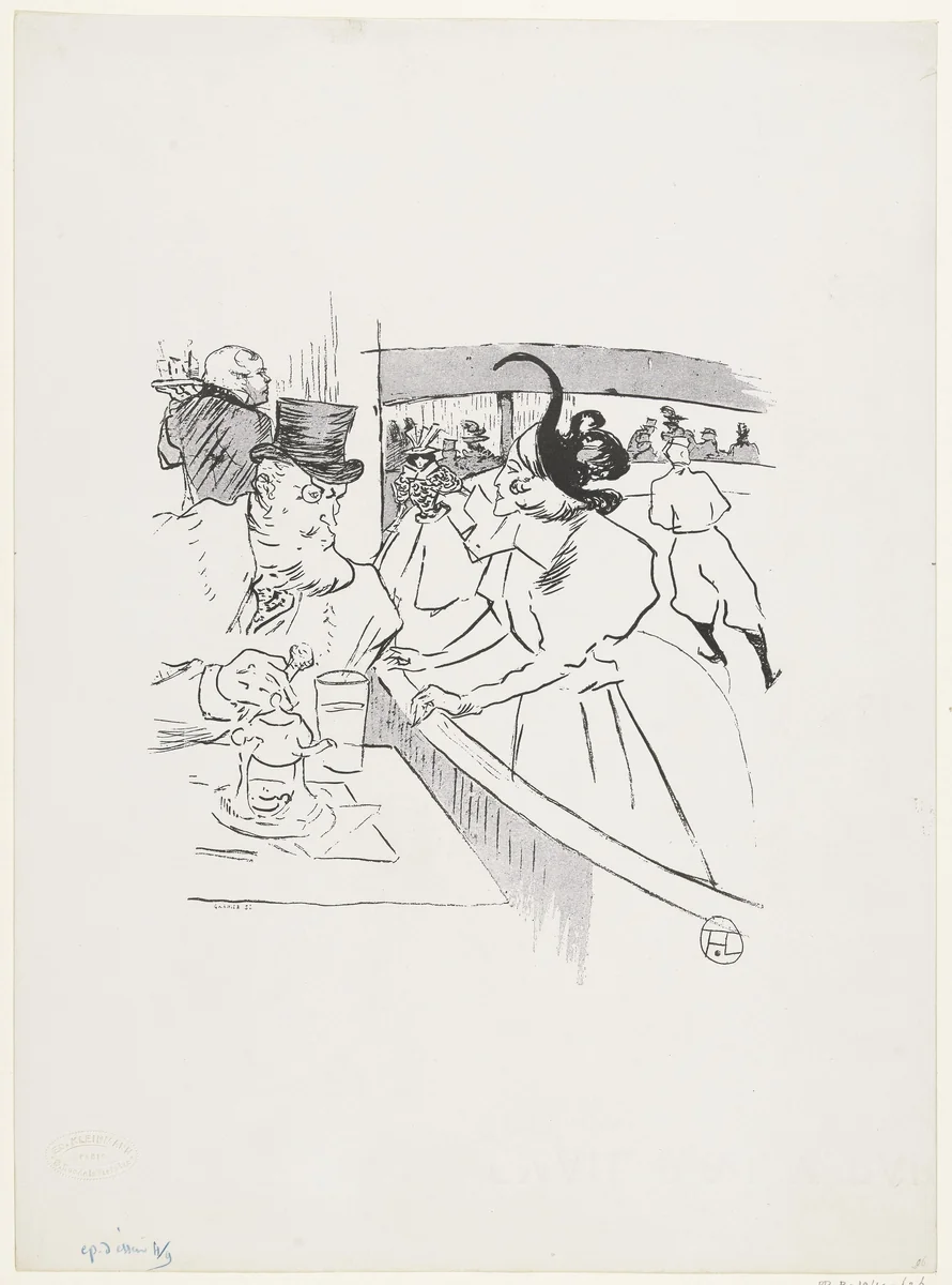 Elegante vrouwen en mannen schaatsen op overdekte ijsbaan gadegeslagen door publiek by anonymous, photograph, 1896