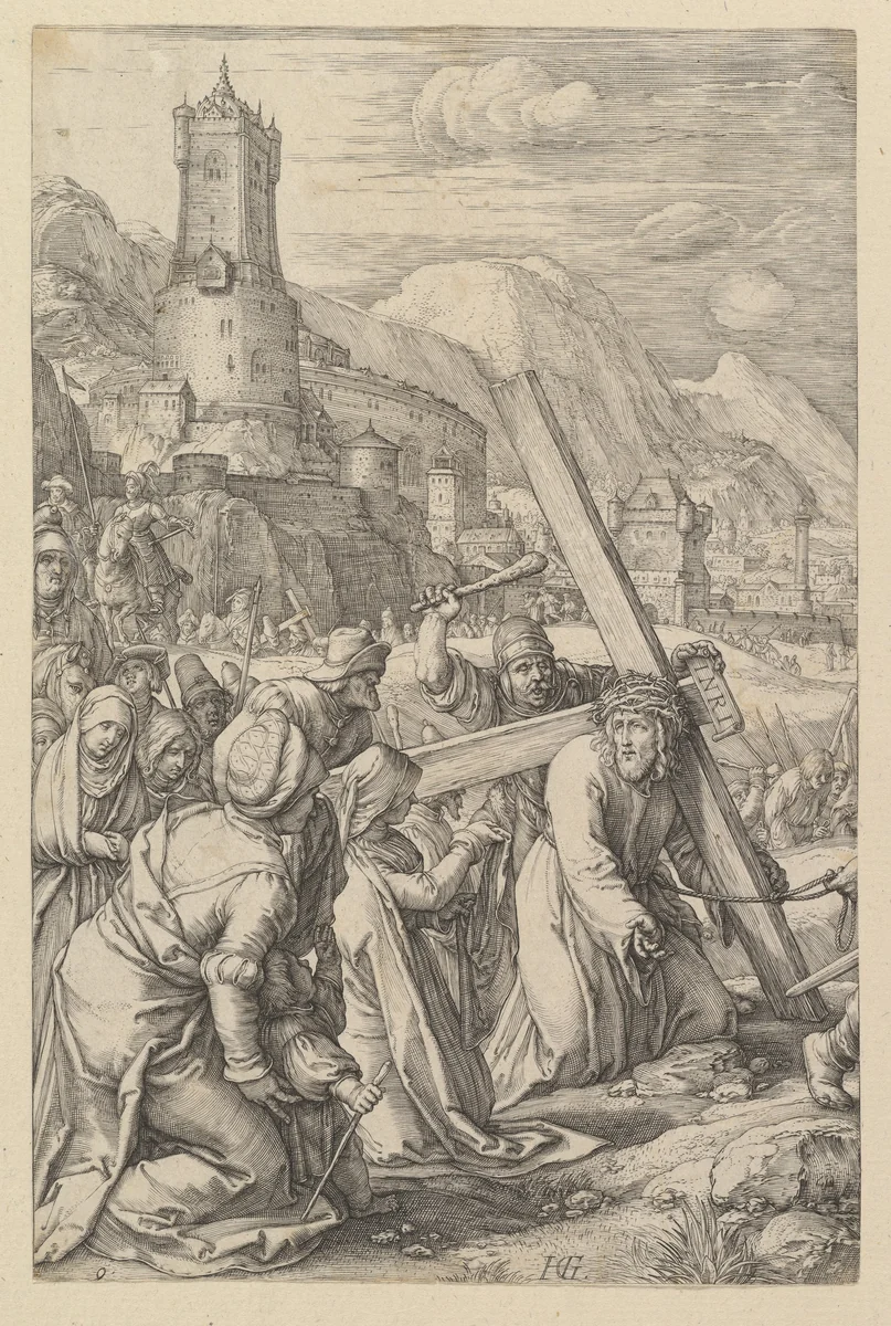 Christ Carrying the Cross, from "The Passion of Christ" by Hendrick Goltzius, print, 1596-1598