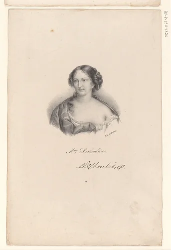 Portret van Antoinette Des Houlières by anonymous, print, 1818-1842