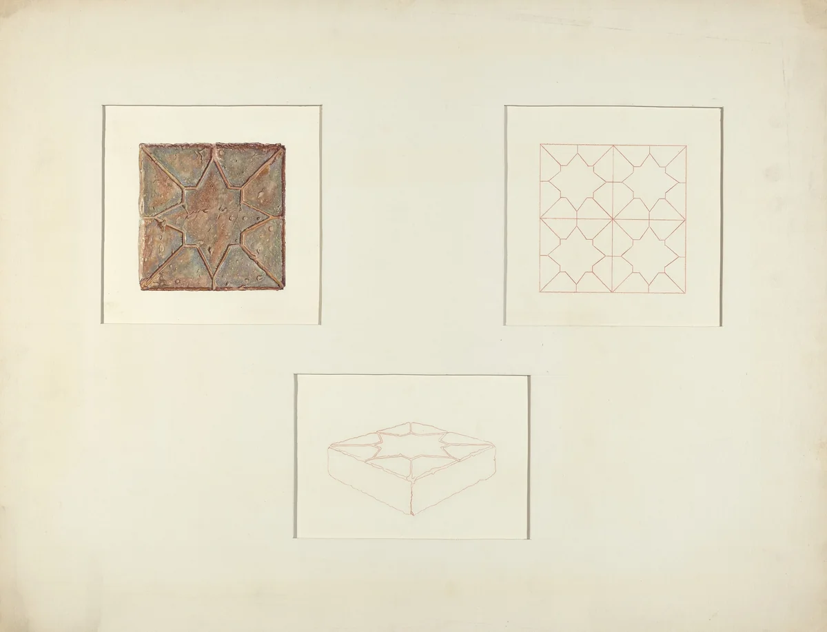 Brick Sidewalk Tiles by Robert Gilson, index of american design, 1935-1942