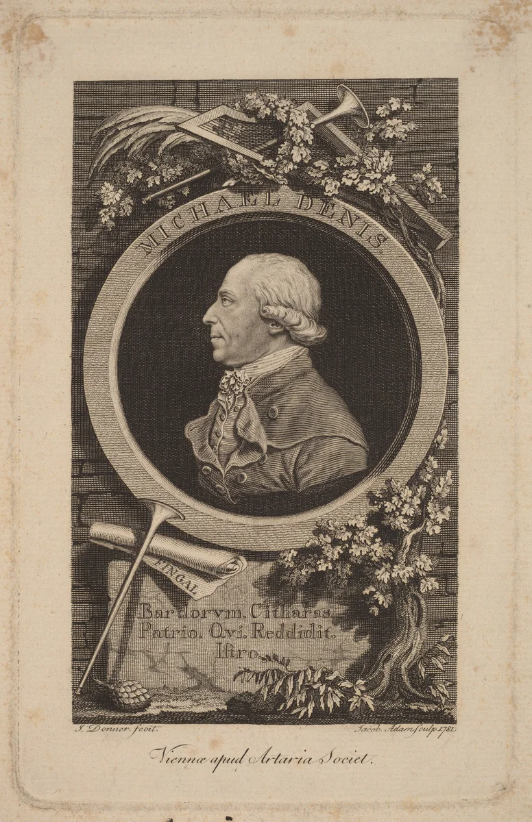 Johann-Michael Denis by Jacob Adam; Johann Donner, print, 1781