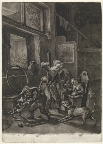 De kindertijd by Cornelis Dusart, print, 1680-1704