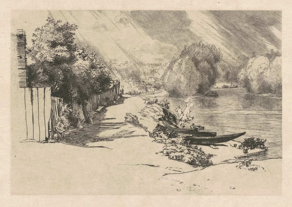 The Seine at Bas-Meudon by Félix Bracquemond, print, 1868