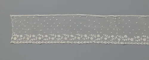 Strook applicatiekant met rozetbloempjes aan liggende bladrank by anonymous, other, 1800