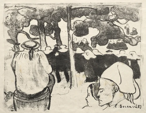 Les Bretonneries: Wedding in Brittany (La Noce en Bretange) by Émile Bernard, print, 1889