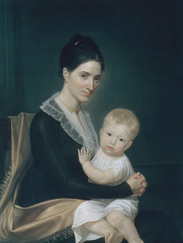 Mrs. Marinus Willett and Her Son Marinus, Jr. by John Vanderlyn, artwork, 1799-1802