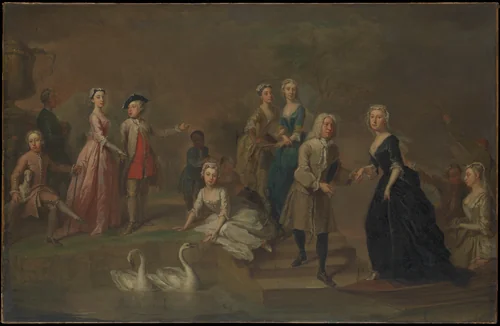 Uvedale Tomkyns Price (1685–1764) and Members of His Family by Bartholomew Dandridge, painting, 1730-1733