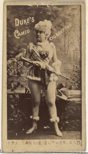 Card Number 73, Annie Sutherland, from the Actors and Actresses series (N145-4) issued by Duke Sons & Co. to promote Cameo Cigarettes by W. Duke, Sons & Co., photograph, 1880-1889
