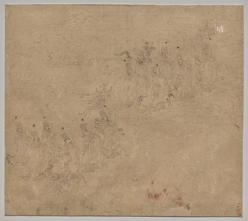 Album of Daoist and Buddhist Themes: Procession of Daoist Deities: Leaf 25 by Unknown, painting, 1200-1299