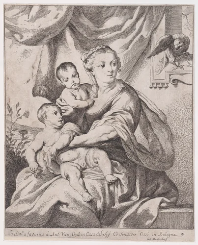 The favorite nanny (La balia favorita) by Giuseppe Maria Crespi, print, 1685-1747