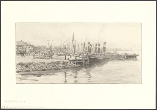 Gezicht op de Ruijterkade by A. Goedkoop, drawing, 1921