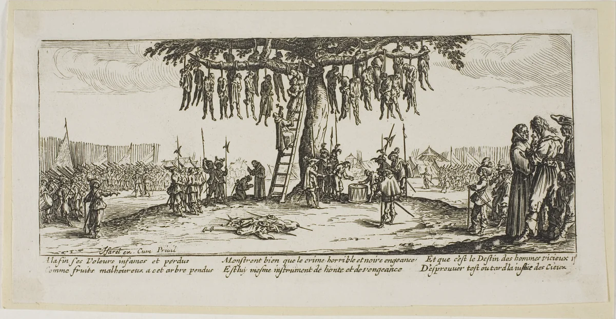 The Hanging, plate eleven from The Large Miseries of War by Gerrit Lucasz van Schagen, print, 1612-1635