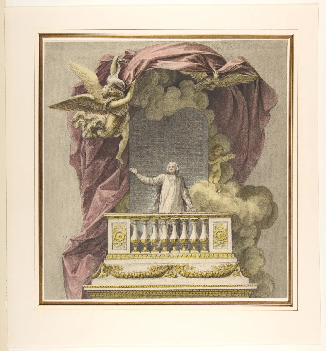 Design for a Pulpit by Augustin Pajou, drawing, 1745-1809