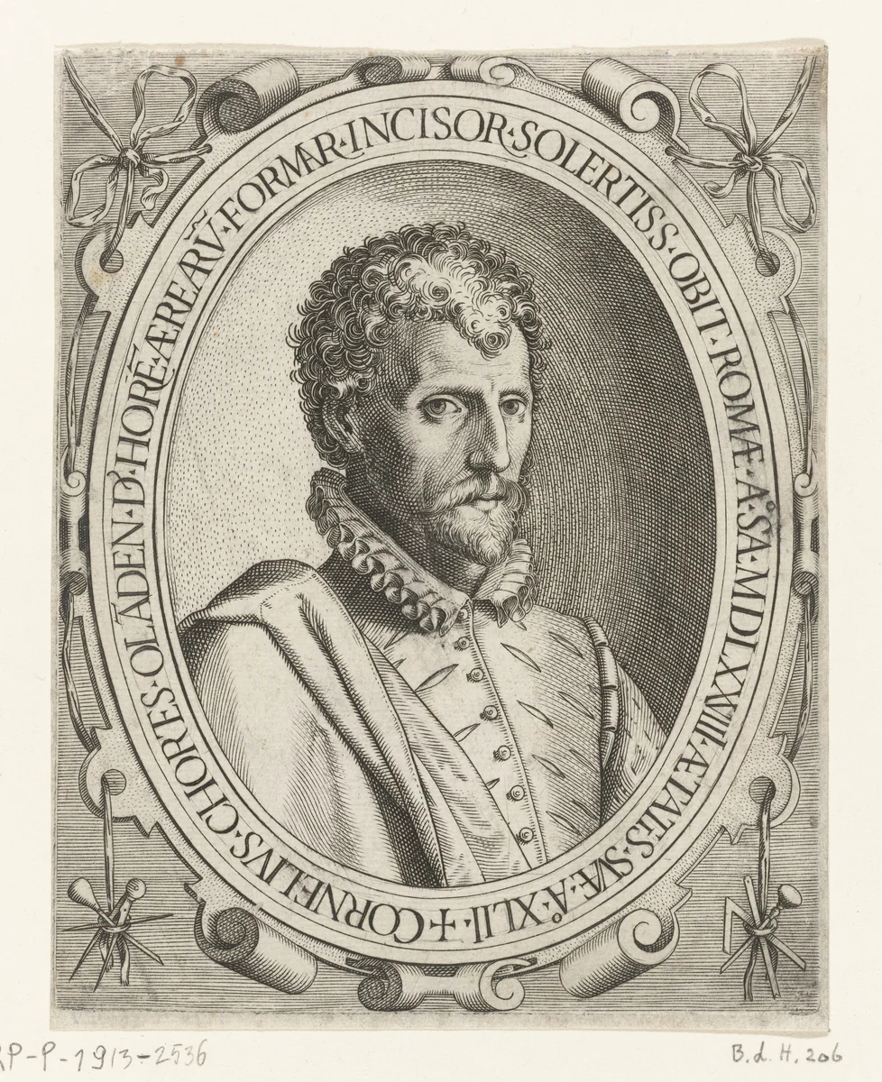 Portret van Cornelis Cort by anonymous, print, 1578