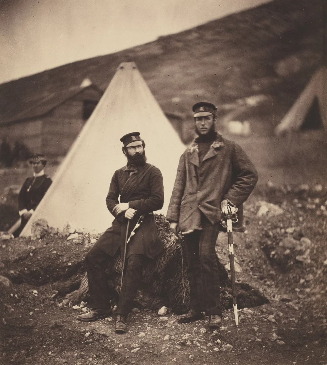 Captain Graham and Captain MacLeod, 42nd Regiment by Roger Fenton, photograph, 1855