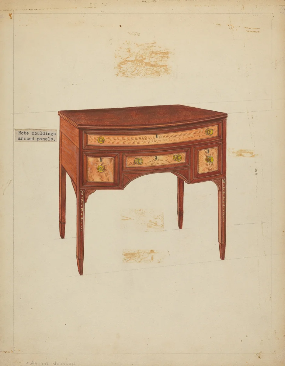 Desk by Arthur Johnson, index of american design, 1935-1942