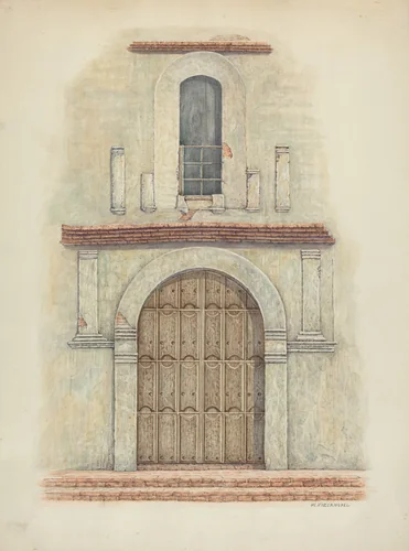 Arched Doorway Mission San Diego by William Kieckhofel, index of american design, 1942