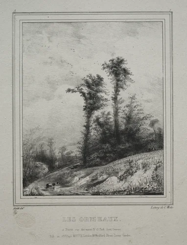 Landscapes: Young Elm Trees by Paul Hüet, print, 1829