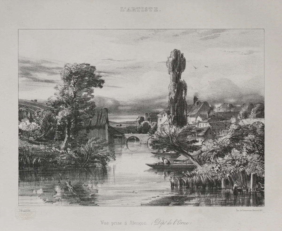 View near Alençon by Jules Dupré, print, 1839