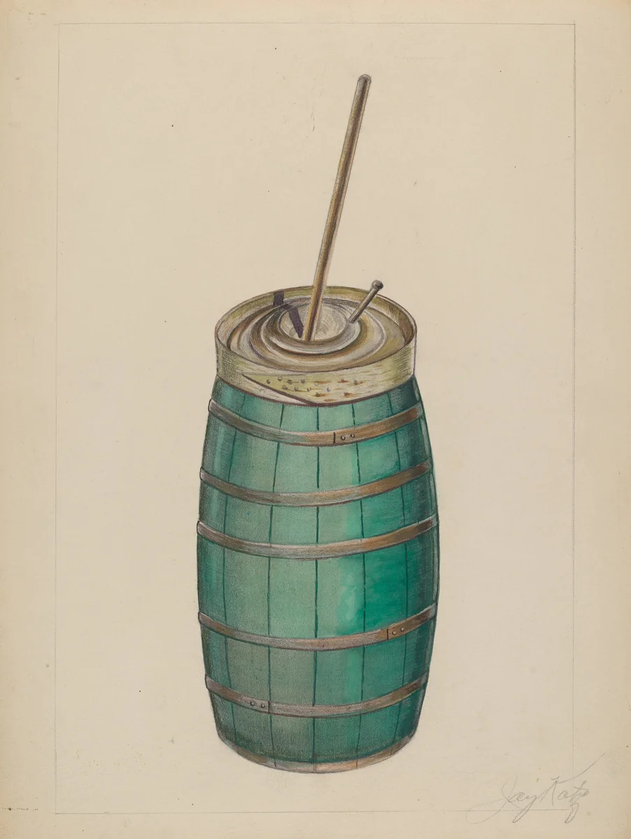 Butter Churn by Jay Katz, index of american design, 1937