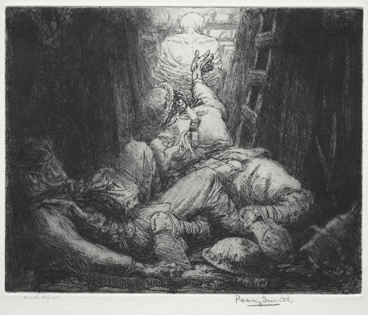 Dance of Death: Death Refuses by Percy John Delf Smith, print, 1919