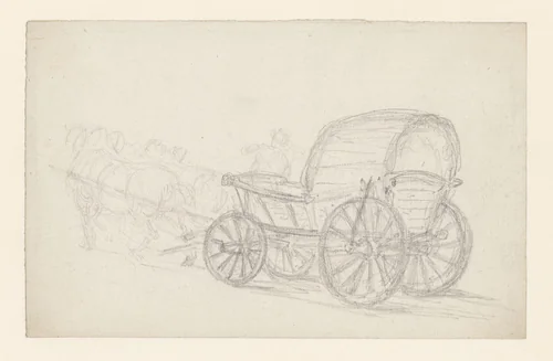 Boerenkar naar links by Georges Michel, drawing, 1773-1843