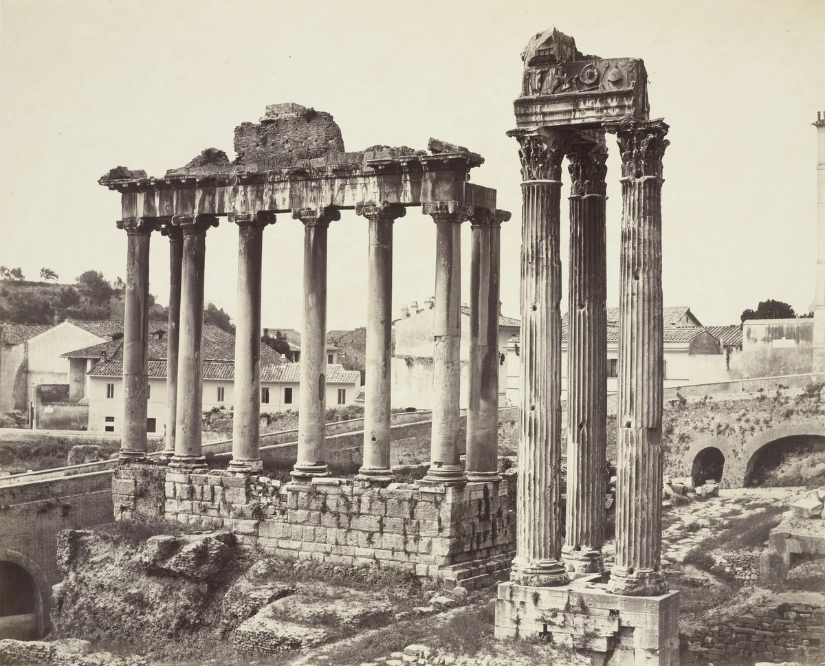The Temples of Saturn and Concord in the Roman Forum by Louis-Auguste Bisson, Auguste-Rosalie Bisson, photograph, 1860