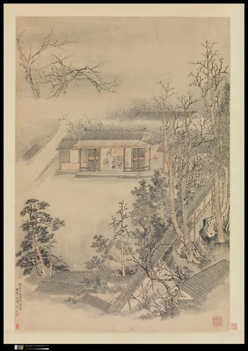 Drinking in the Bamboo Garden on the Lantern Festival by Luo Ping, painting, 1773