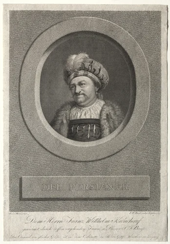 The Persian - Portrait of Franz Wilhelm Kreuchauf by Johann Friedrich Bause, print, 1869