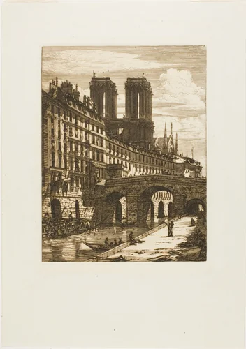 Le Petit Pont, Paris by Charles Meryon, print, 1850