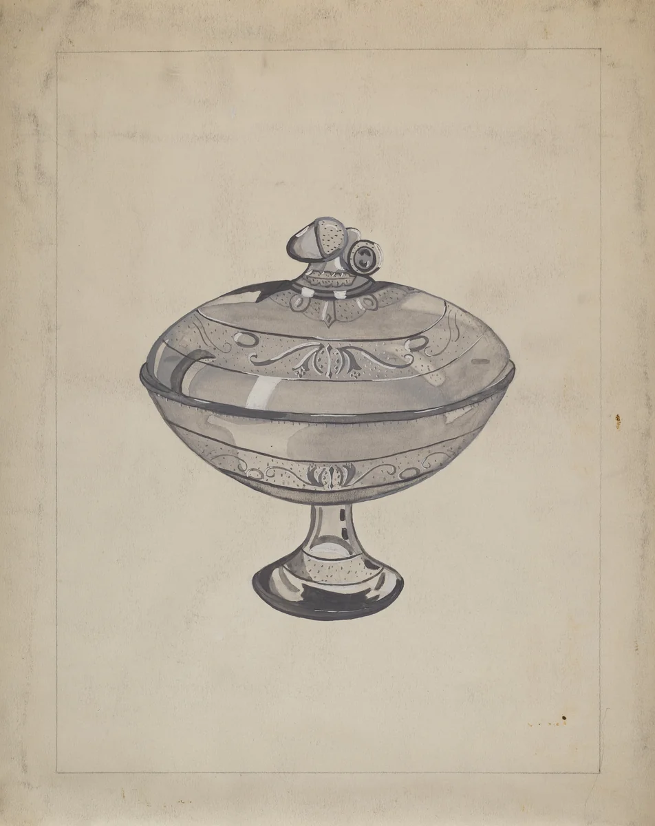 Glass Compote by Katherine Hastings, index of american design, 1936