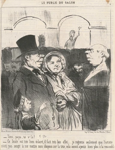 Tiens, papa, te v'la! ... by Honoré Daumier, print, 1852
