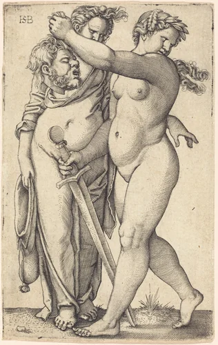 Judith Walking to the Left, and Her Servant by Sebald Beham, print, 1500-1550