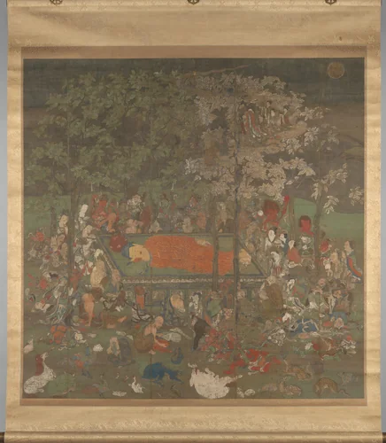 The Death of Buddha by anonymous, painting, 1400-1600