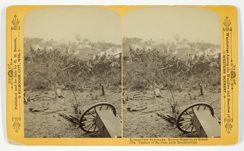 Capture of the Gun, Lady Breckinridge, No. 1754 from the series "Kansas City Panorama. Battle Missionary Ridge" by Henry Hamilton Bennett, photograph, 1889
