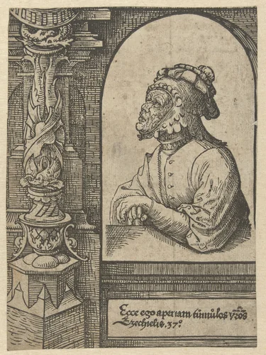 De profeet Ezechiël by Jacob Cornelisz van Oostsanen, print, 1521-1525