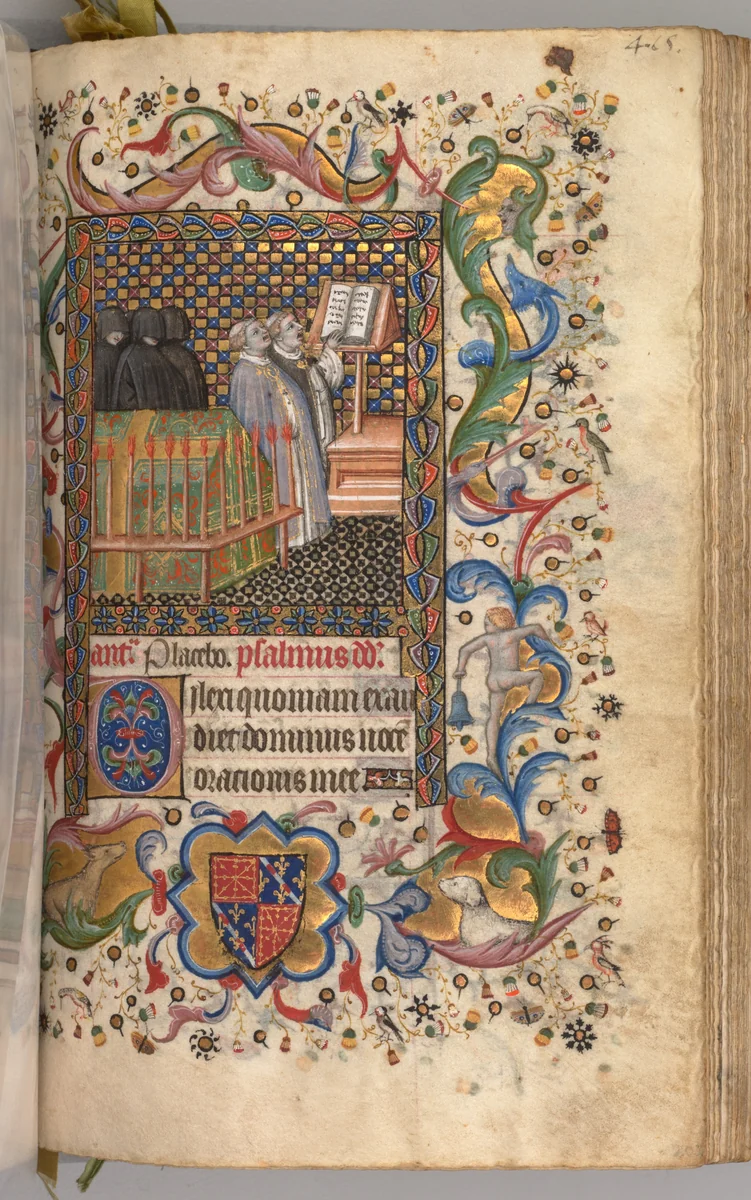 Hours of Charles the Noble, King of Navarre (1361-1425): fol. 202r, Office of the Dead by Master of the Brussels Initials and Associates, book, 1400-1410