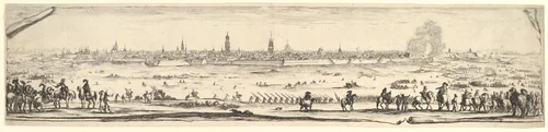 Plan and view of the city of Arras by Stefano della Bella, print, 1641