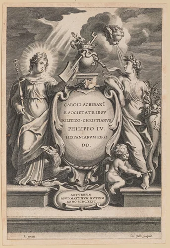 Title Page for Carolus Scribani, Politico-Christianus by Cornelis Galle
Peter Paul Rubens, print, 1624