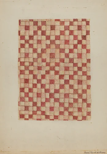 Woven Coverlet by Sarah F. Williams, index of american design, 1935-1942