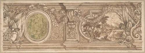 Frieze by anonymous, drawing, 1600-1700